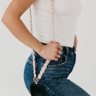 Accessories-Tweed Phone Holder Crossbody Strap-Pretty Simple