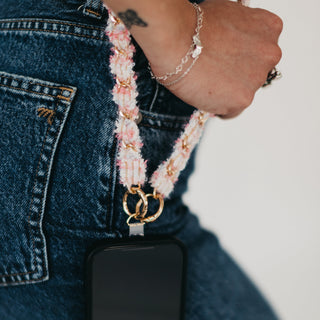 Accessories-Tweed Phone Holder Crossbody Strap-Pretty Simple