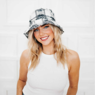 New Black Plaid Bucket Hat- Wholesale - Pretty Simple