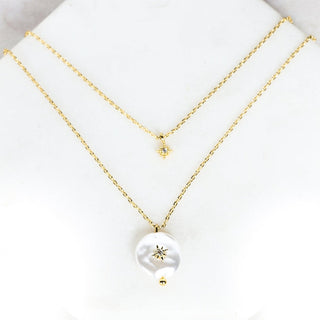 Twinkler 2-Layer Gold Pearl Necklace-Necklace