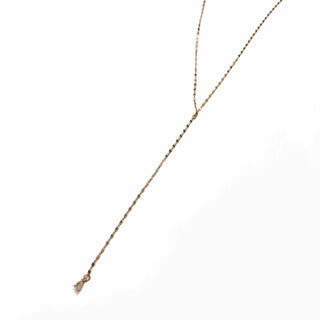Dainty Diamond Gold Teardrop Y Necklace-Necklace