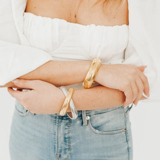 Fierce Finley Gold Bangle Bracelet - WATERPROOF-Bracelet-Pretty Simple