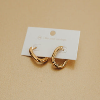 Flirty Fantasy Oval Hoop Earrings - WATERPROOF-Earrings-Pretty Simple
